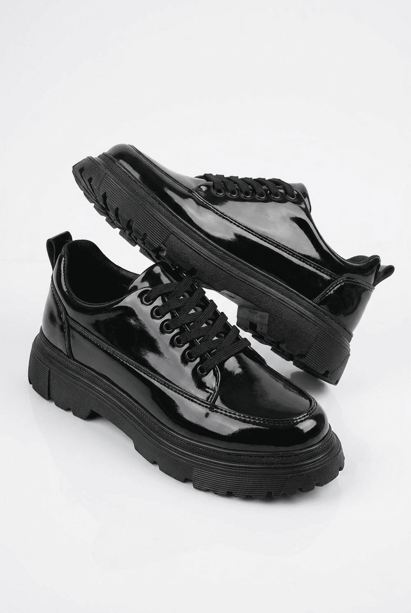 ZRK-702 Premium Siyah Rugan Günlük Erkek Casual Sneaker