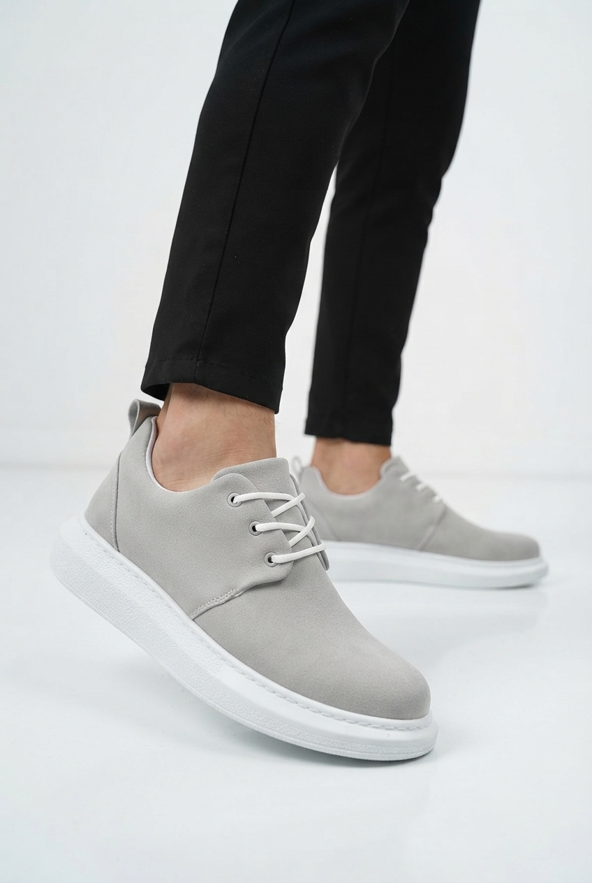 ZRK-X003 Yüksek Kalite Gri Süet Bağcıklı Günlük Erkek Casual Ayakkabı