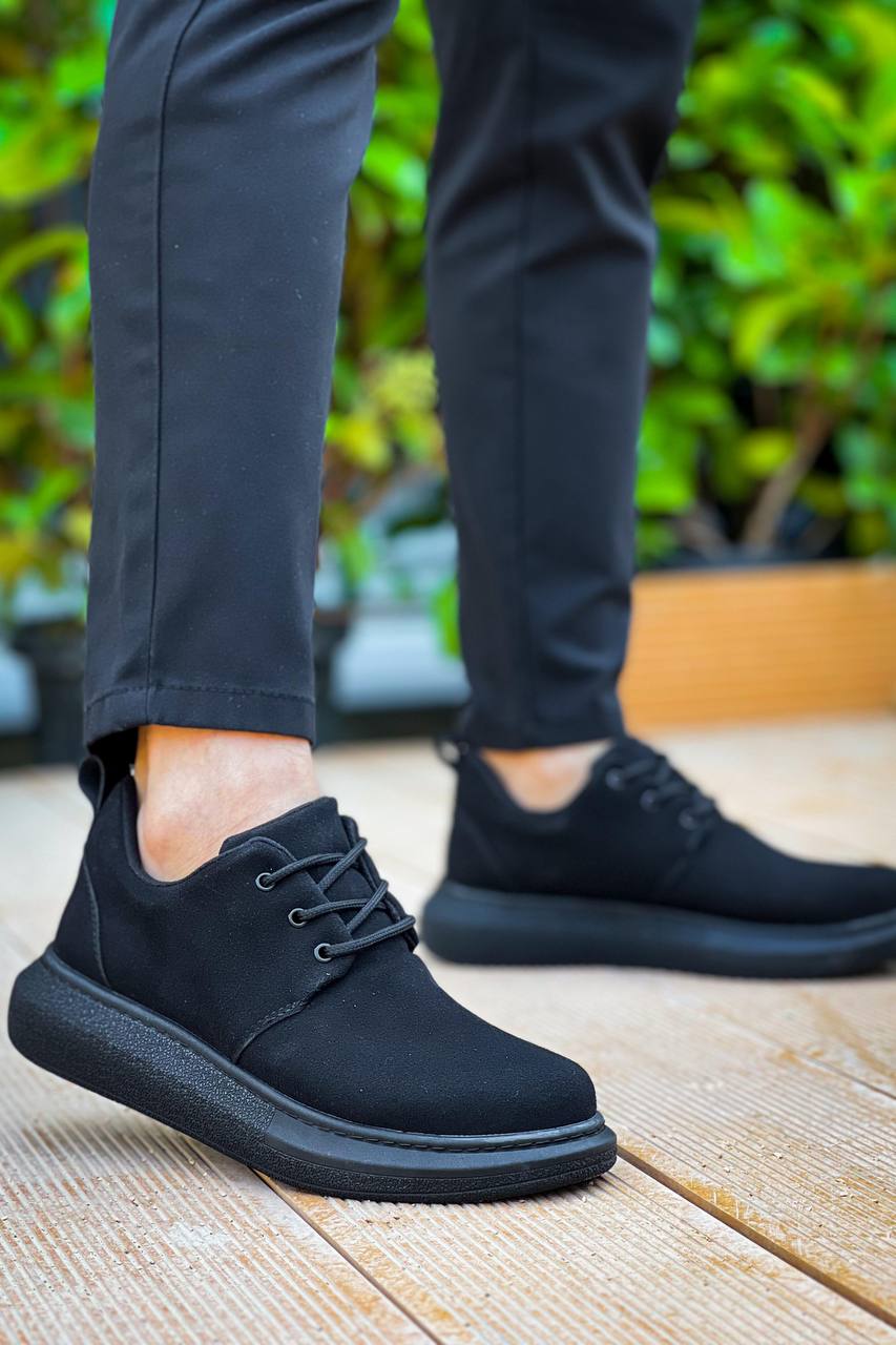 ZRK-X003 Yüksek Kalite Siyah Süet Bağcıklı Günlük Erkek Casual Ayakkabı