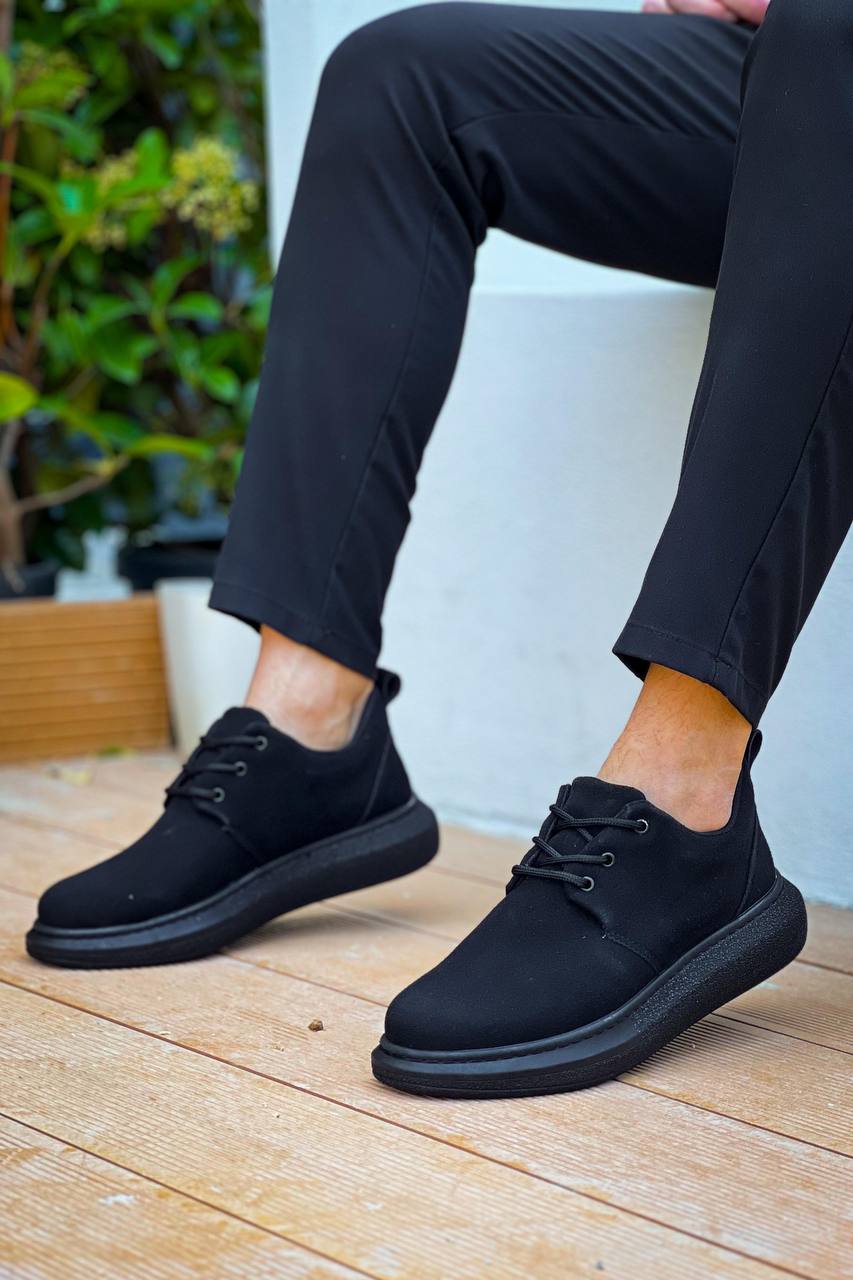 ZRK-X003 Yüksek Kalite Siyah Süet Bağcıklı Günlük Erkek Casual Ayakkabı