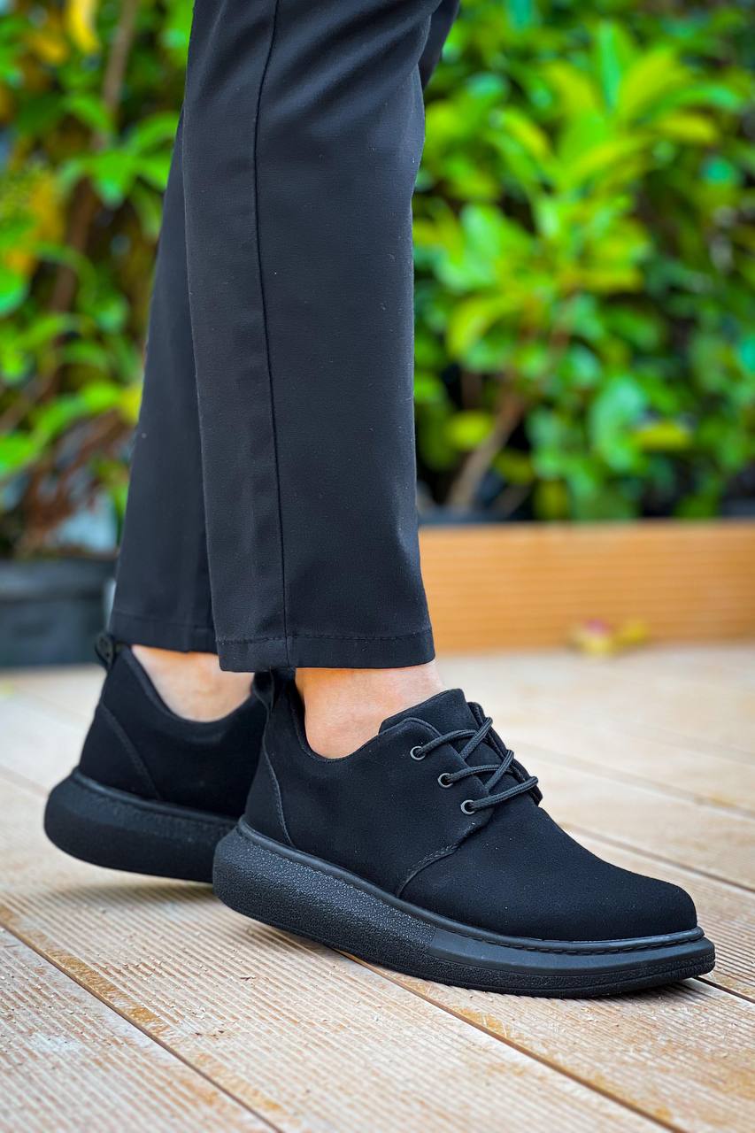 ZRK-X003 Yüksek Kalite Siyah Süet Bağcıklı Günlük Erkek Casual Ayakkabı