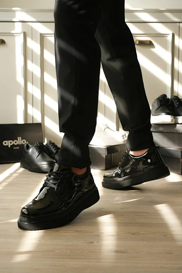 ZRK-X16 Premium Siyah Rugan Günlük Erkek Klasik Casual Ayakkabı