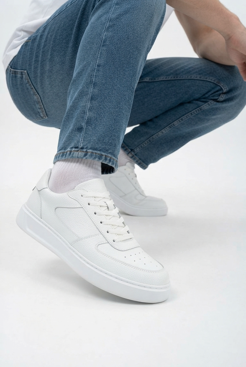 ZRK-X9 Yüksek Kalite Kalın Taban Beyaz Force Erkek Sneaker
