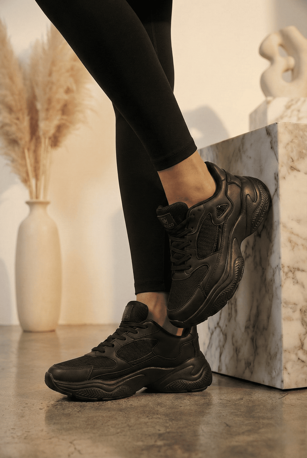 ZRN-152 Premium Ortopedik Siyah Kadın Sneaker
