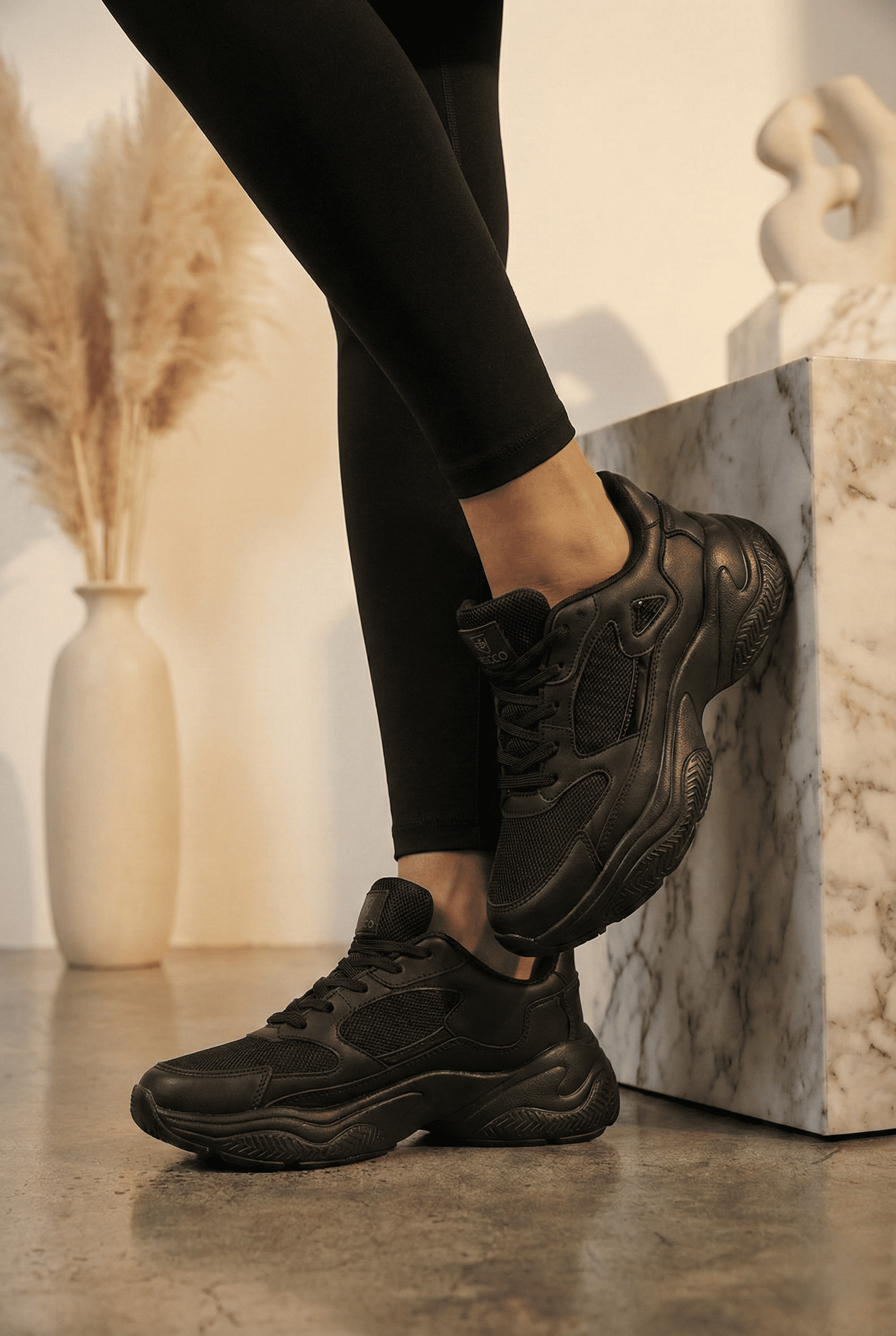 ZRN-152 Premium Ortopedik Siyah Kadın Sneaker