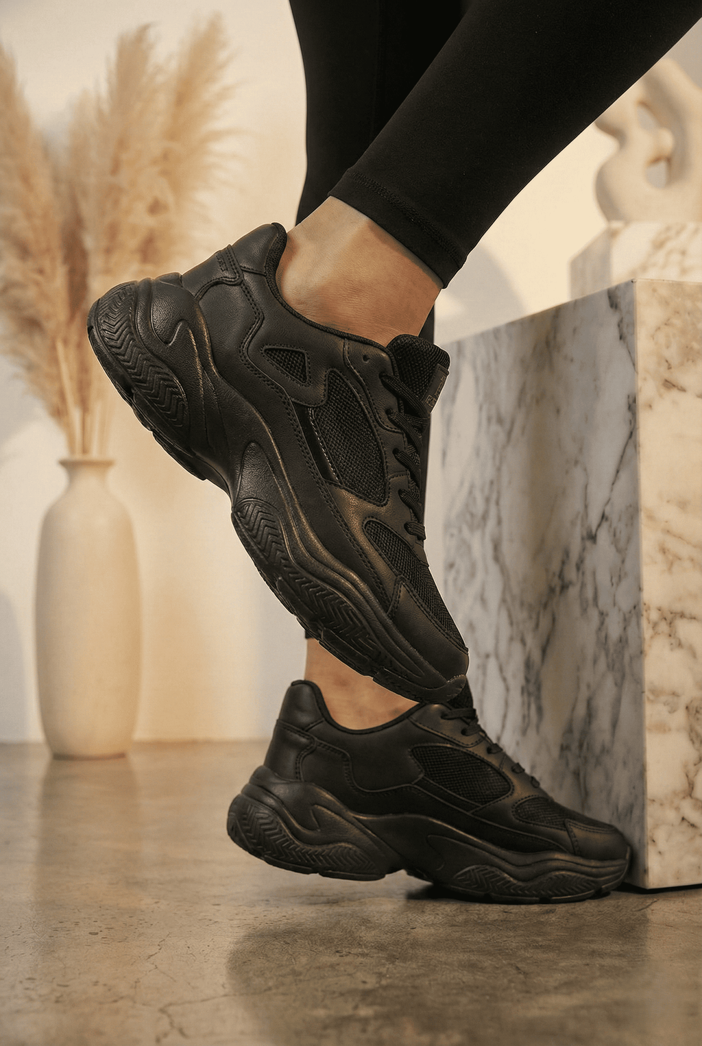 ZRN-152 Premium Ortopedik Siyah Kadın Sneaker