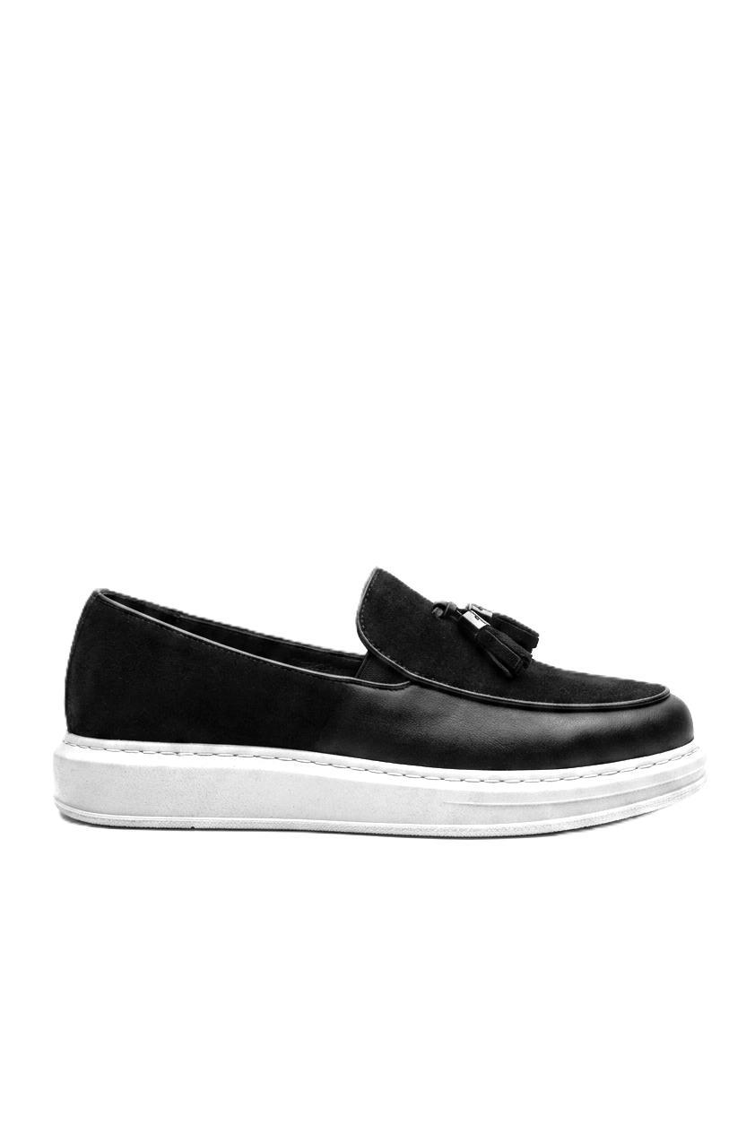 ZRN002 Premium Günlük Erkek Loafer Siyah Beyaz