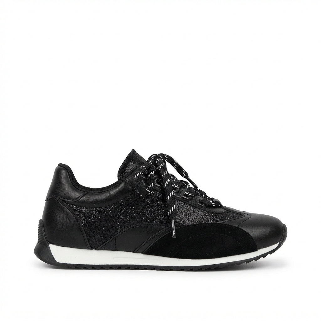ZRNE-009 Premium Siyah Bağcıklı Paraşüt Detaylı Kadın Sneaker
