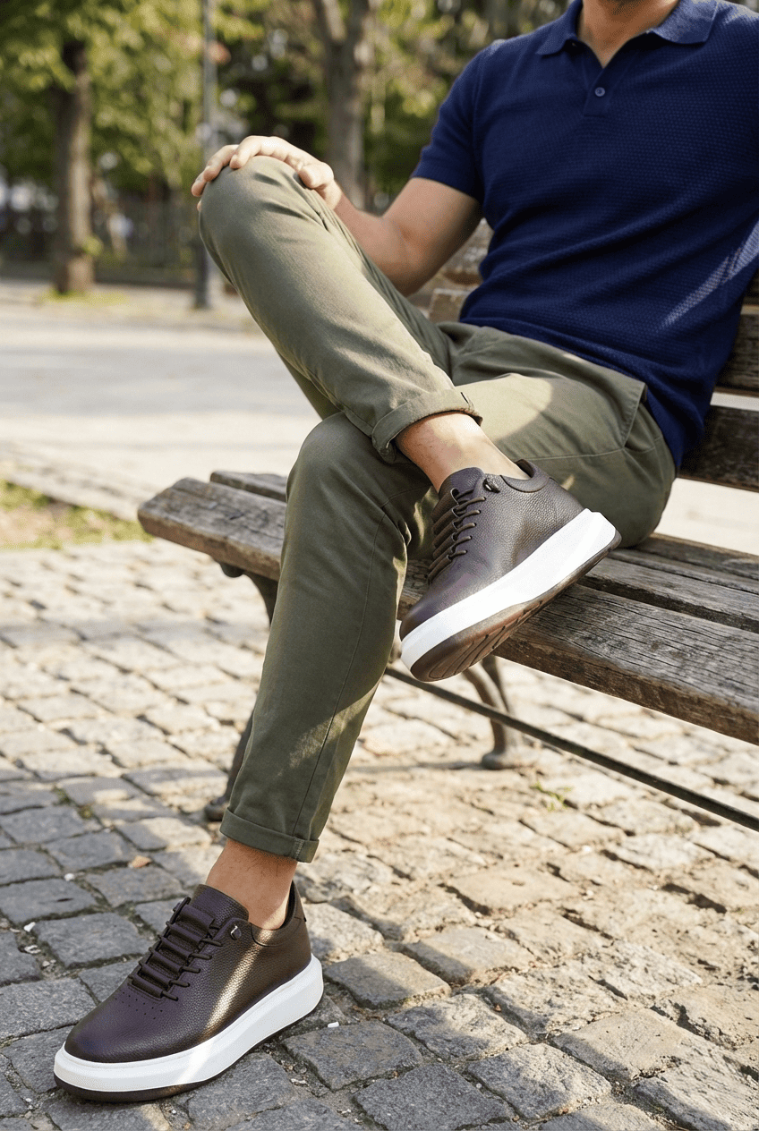 ZRNR-404 Urban Comfort Premium Bağcıksız Günlük Erkek Sneaker Kahverengi