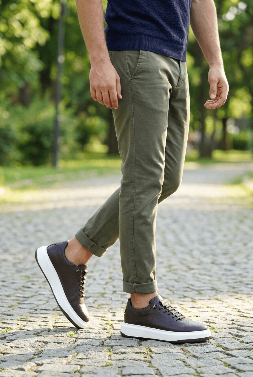 ZRNR-404 Urban Comfort Premium Bağcıksız Günlük Erkek Sneaker Kahverengi
