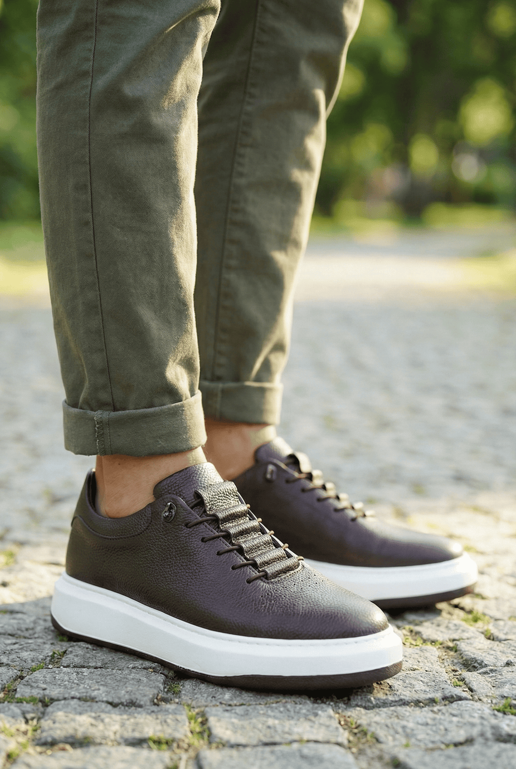ZRNR-404 Urban Comfort Premium Bağcıksız Günlük Erkek Sneaker Kahverengi